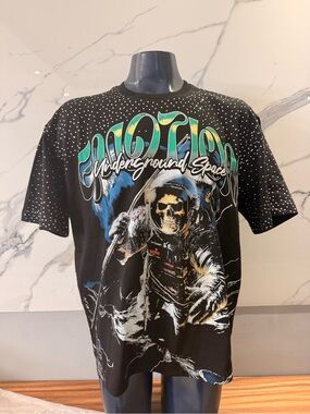 Mixed emotion Black Graphic Short Sleeve Tee - Men